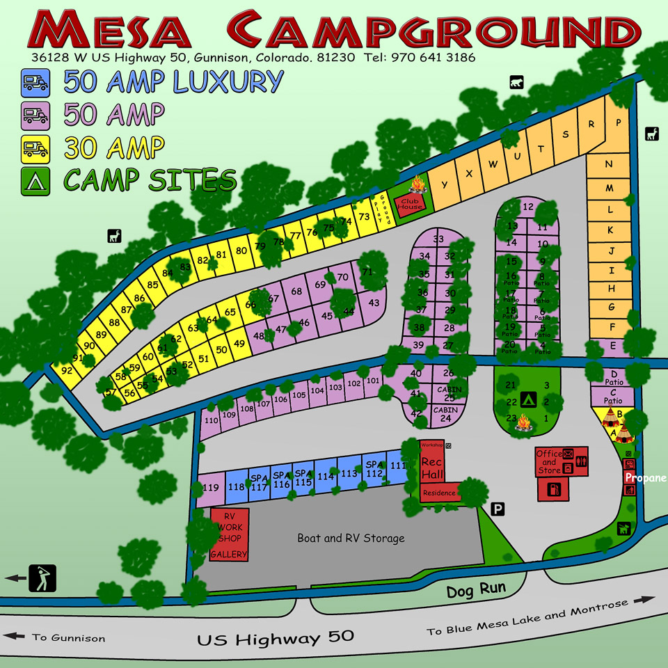 Campground Map | Mesa Campground – Gunnison